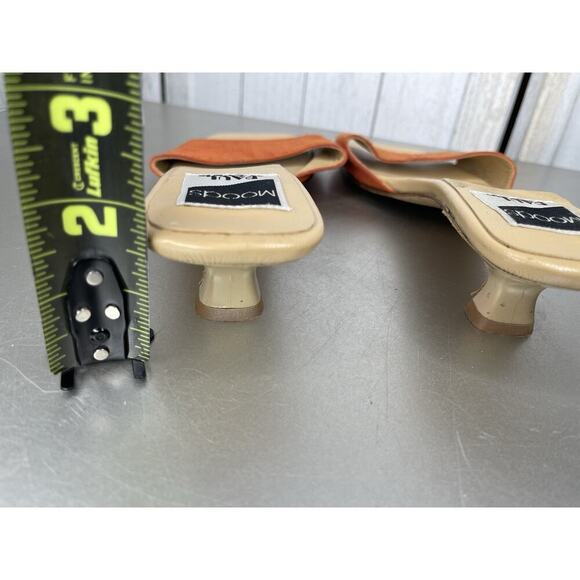 Vintage PAUL MAYER Moods Vero Cuoio Leather Kitten Heels Spain Size 7 Orange Y2K - Picture 4 of 5